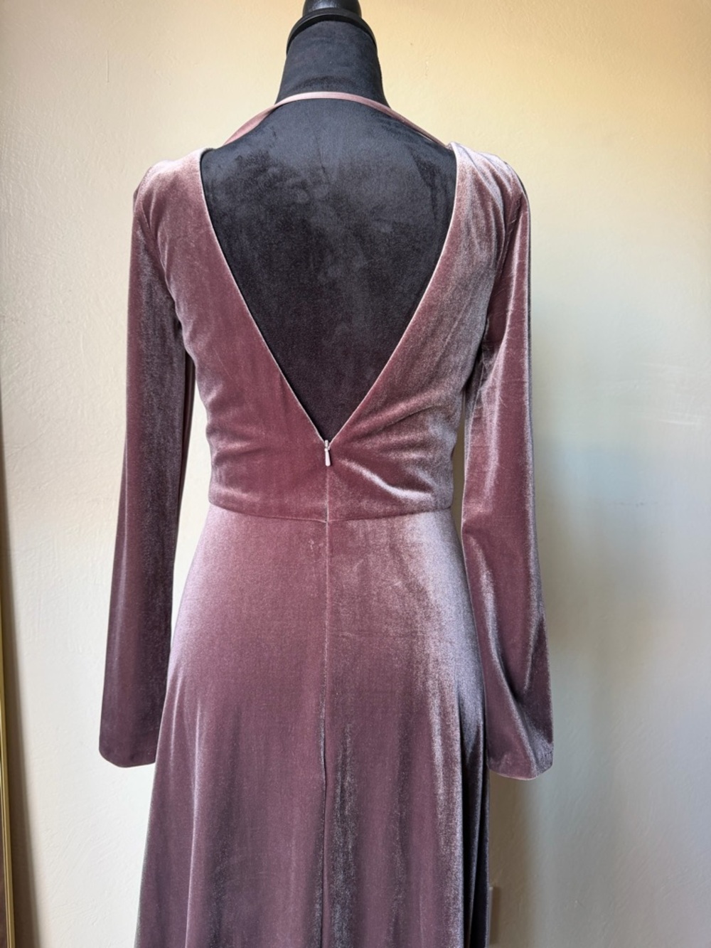 Velvet maxi dress open back elegant jenny yoo collection size 4 wedding - Picture 6 of 10